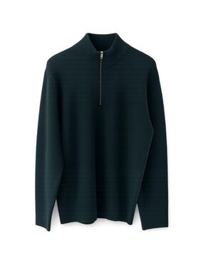 GAP Men's quarter zip sweater wool blend forest green size large NWT